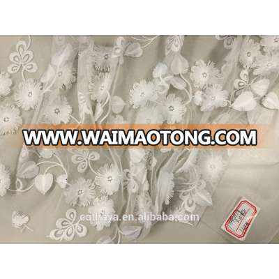 3D embroidery lace fabric for bridal dress from china factory